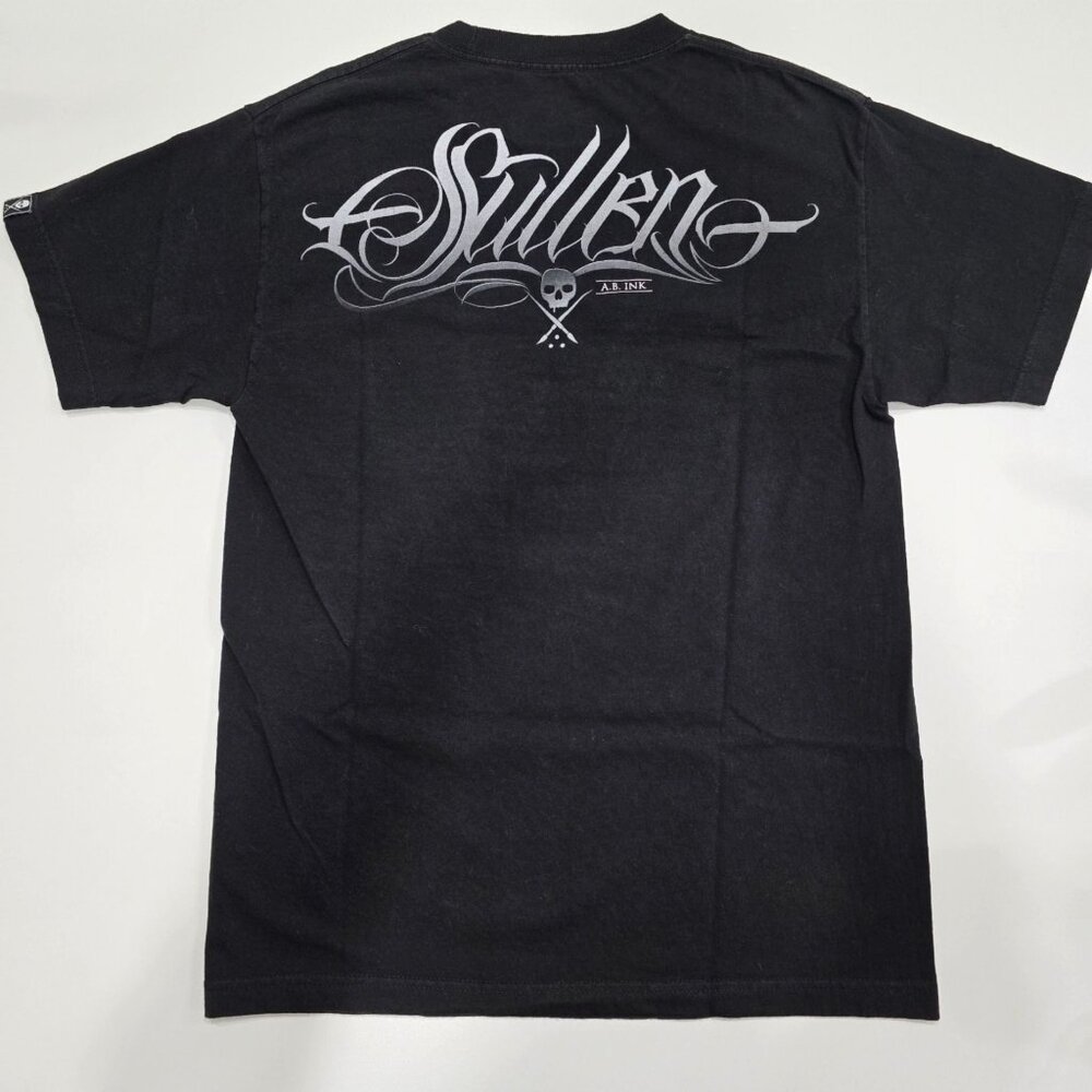 Sullen ✦ Double Sided Tattoo Art Graphic Tee ✦ Black Femme Diamond Roses M - Picture 3 of 12